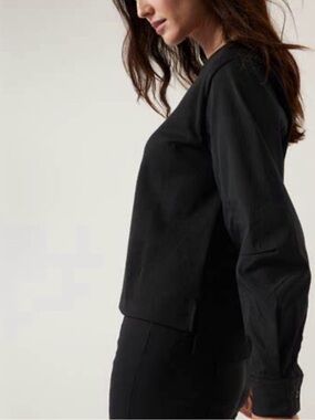 Athleta Harlow Hybrid Shirt, Black, Size M